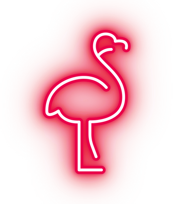 Neon red flamingo icon