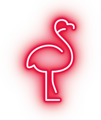 Neon red flamingo icon